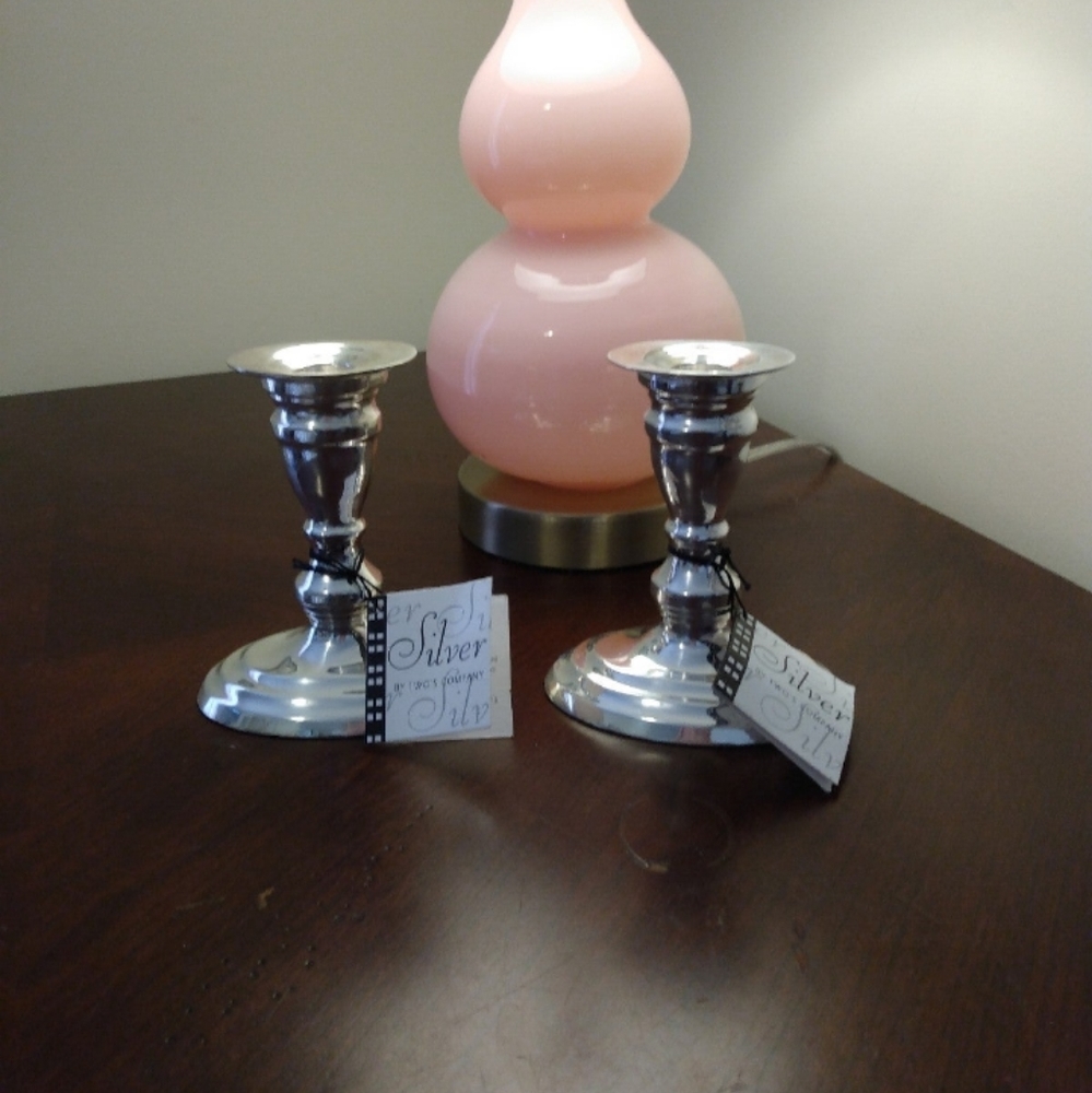 New Pair of Candlestick Holders By Two's Company
